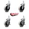 Service Caster 4 Inch Thermoplastic Wheel 5/16 Inch Threaded Stem Caster Set with 2 Brakes SCC SCC-TS05S410-TPRS-5161815-2-SLB-2 - alternate 4